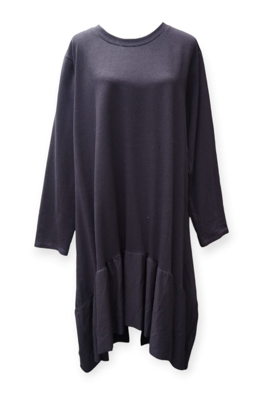 Rento collegemekko röyhelöhelmalla, musta