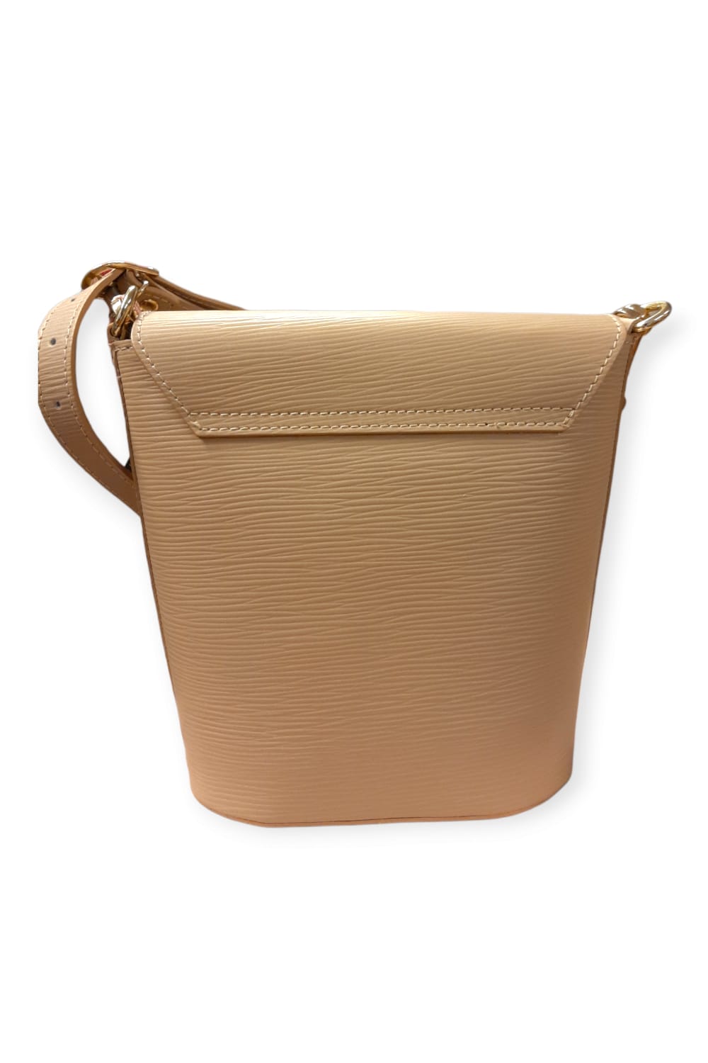 Beige teksturoitu nahkalaukku