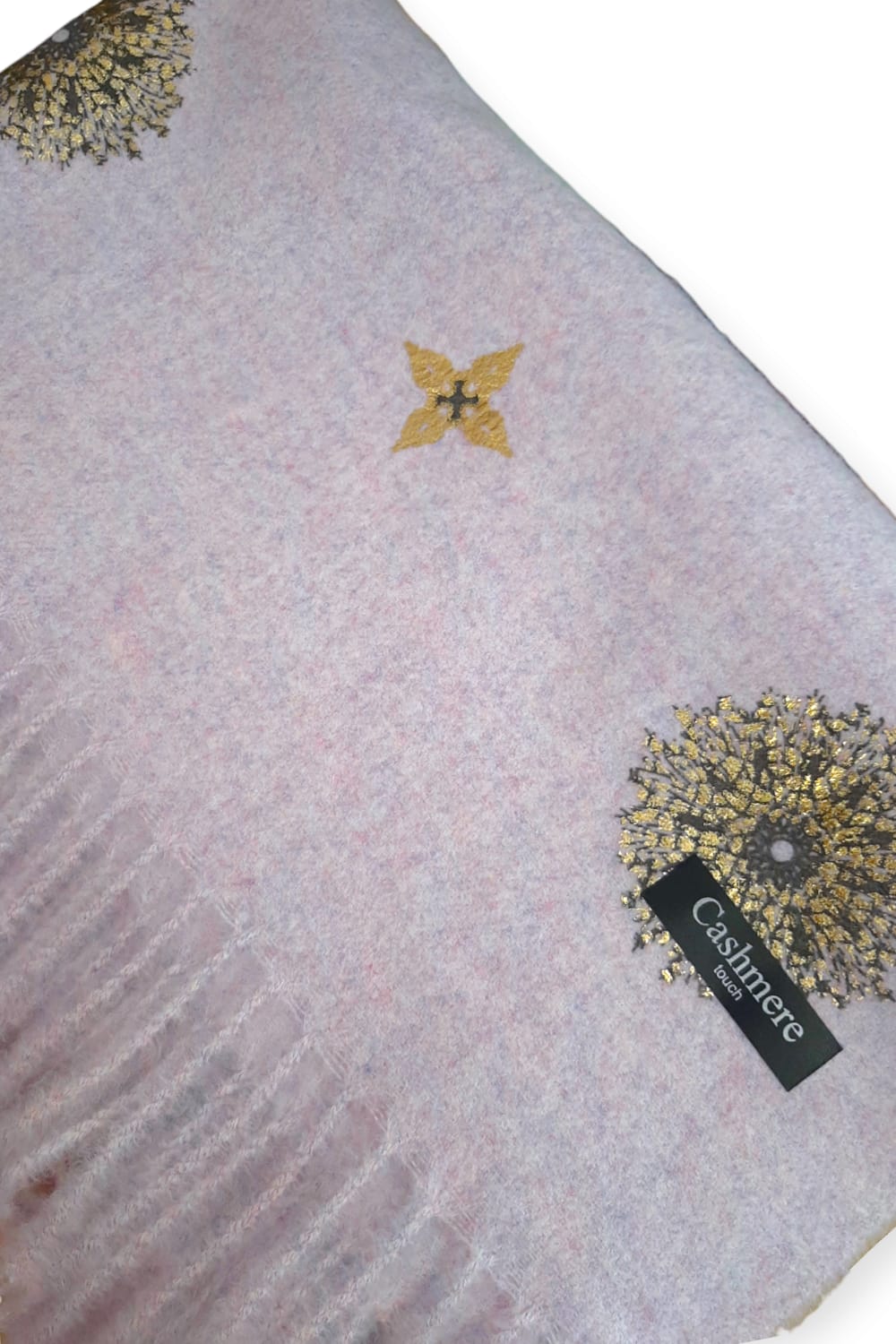 Violettimeleerattu cashmere -huivi hiutaleilla