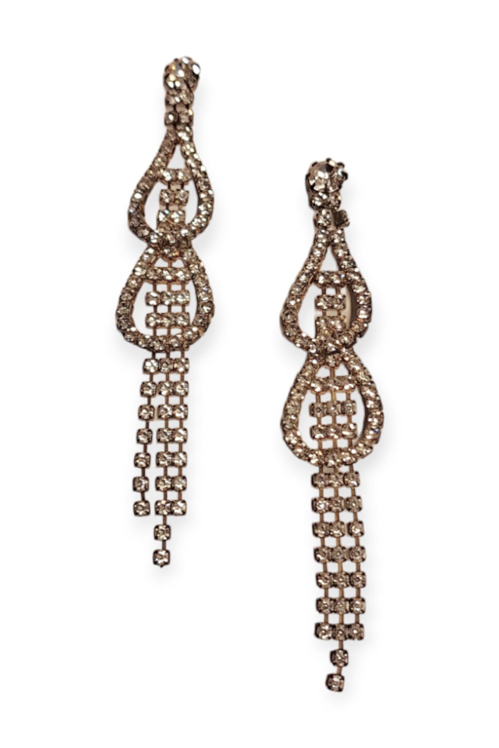 Hopeanväriset pitkät strassikorvakorut