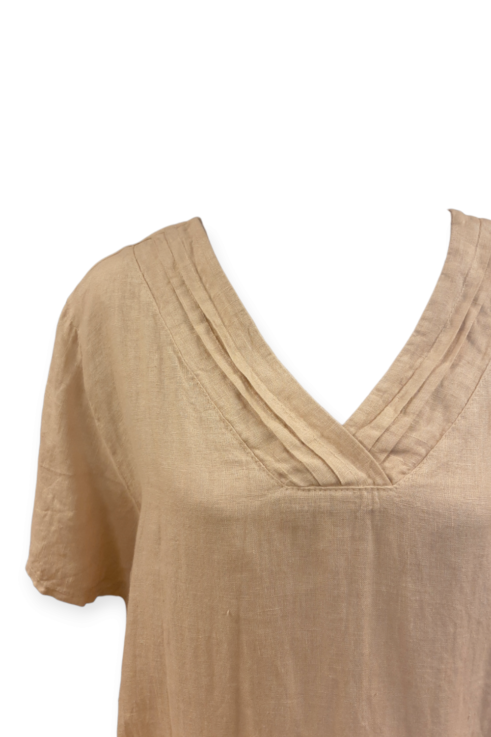 Beige pellavamekko