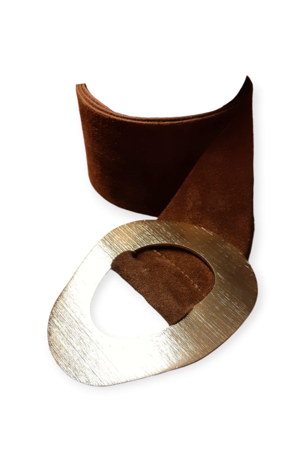 Mokkanahkavyö isolla soljella, ruskea