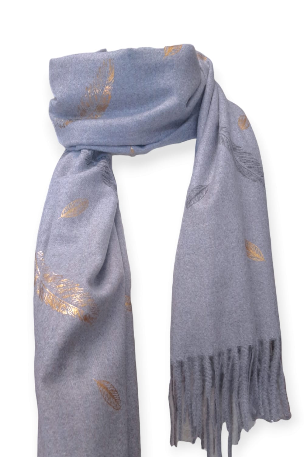 Tummanlilameleerattu cashmere -huivi sulkakuviolla
