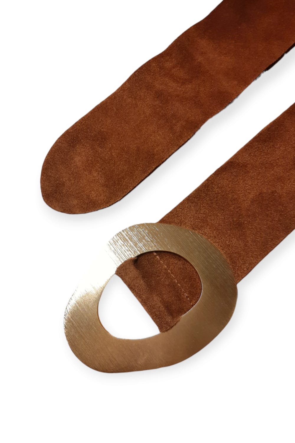Mokkanahkavyö isolla soljella, ruskea