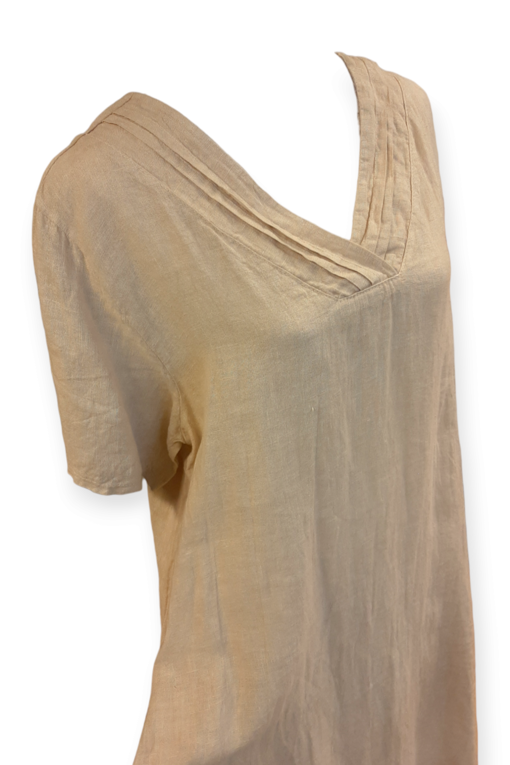 Beige pellavamekko