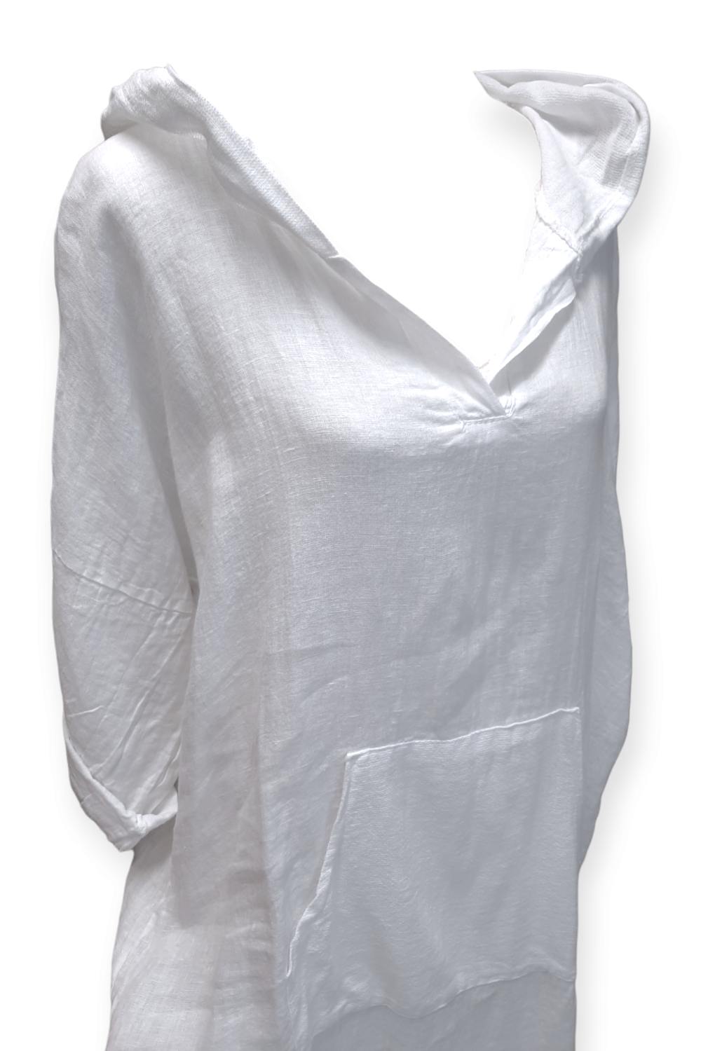 Valkoinen pellavahuppari