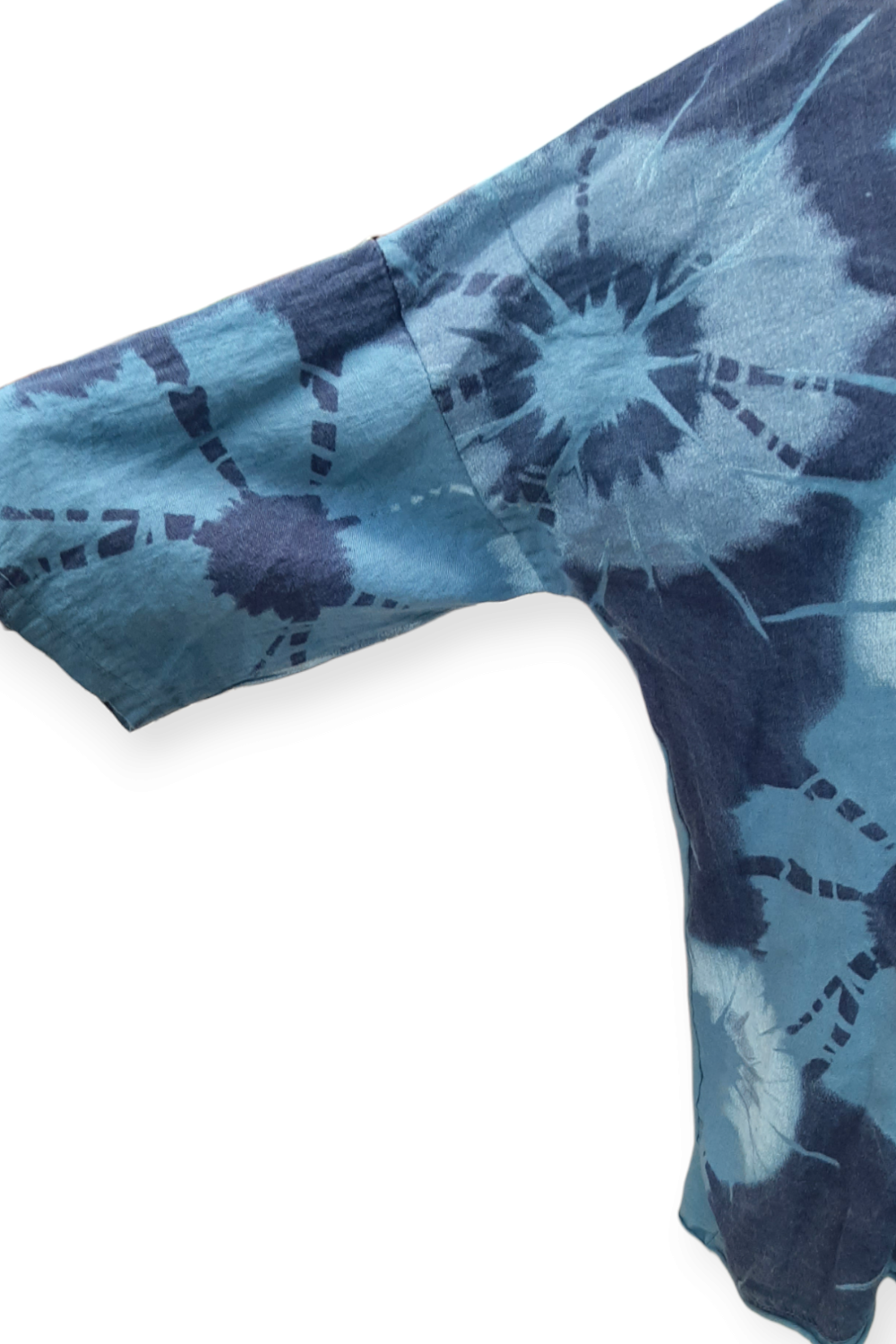 Sininen solmuvärjätty pellavapaita