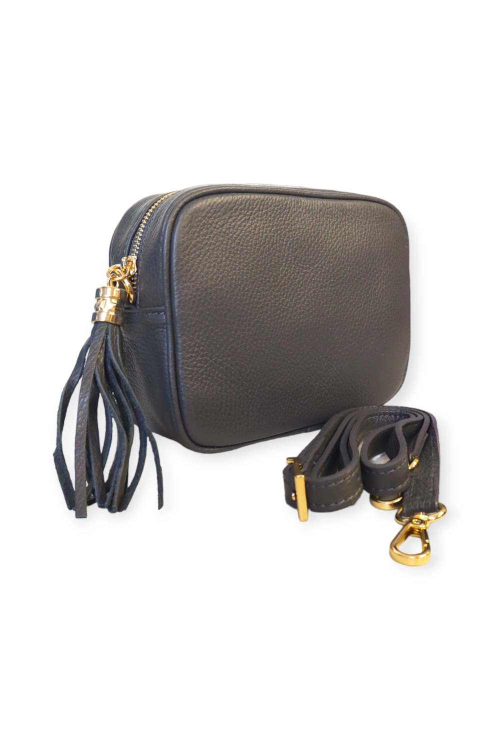 Nahkainen crossbody -laukku Tummanharmaa