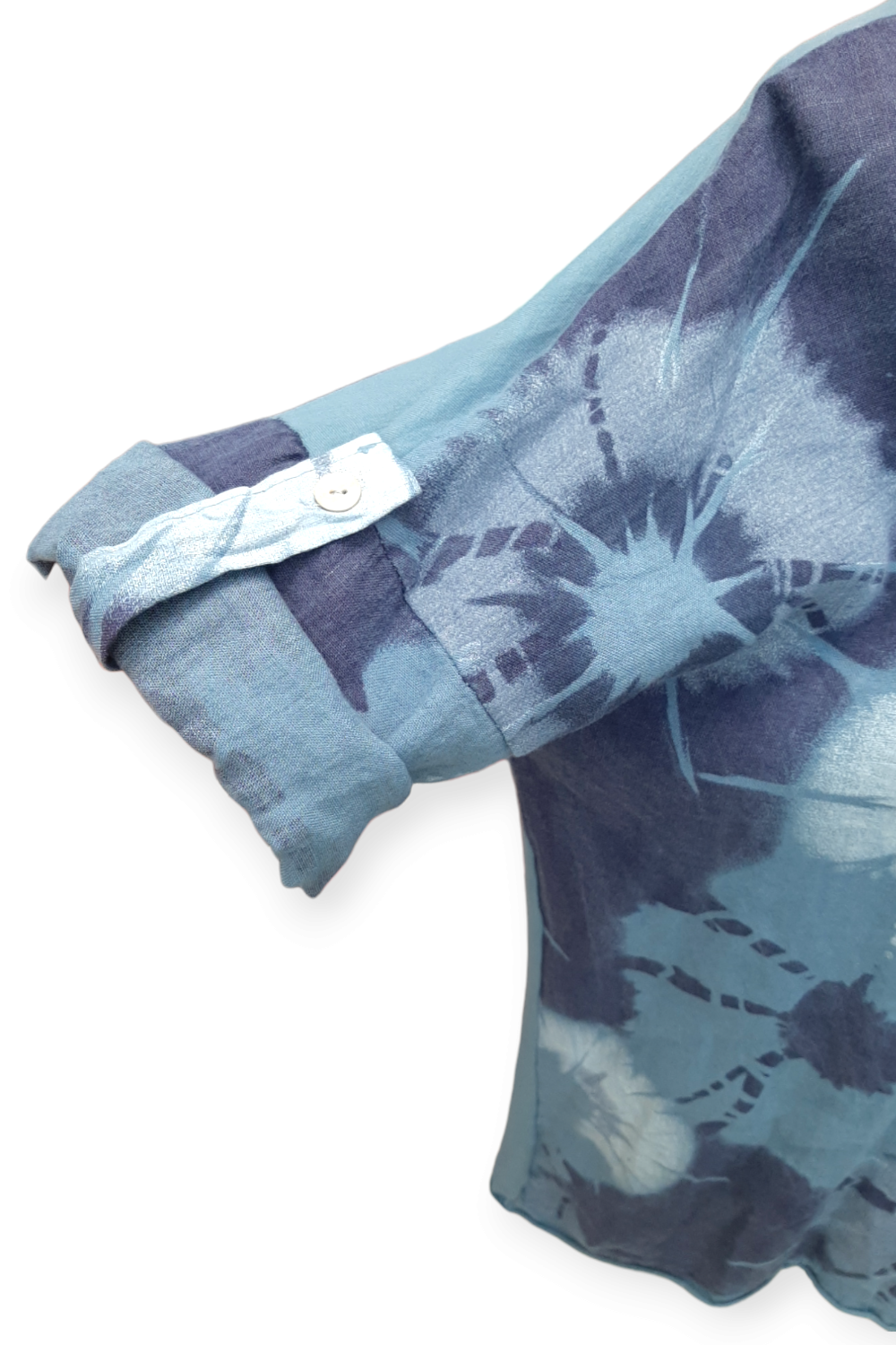 Sininen solmuvärjätty pellavapaita