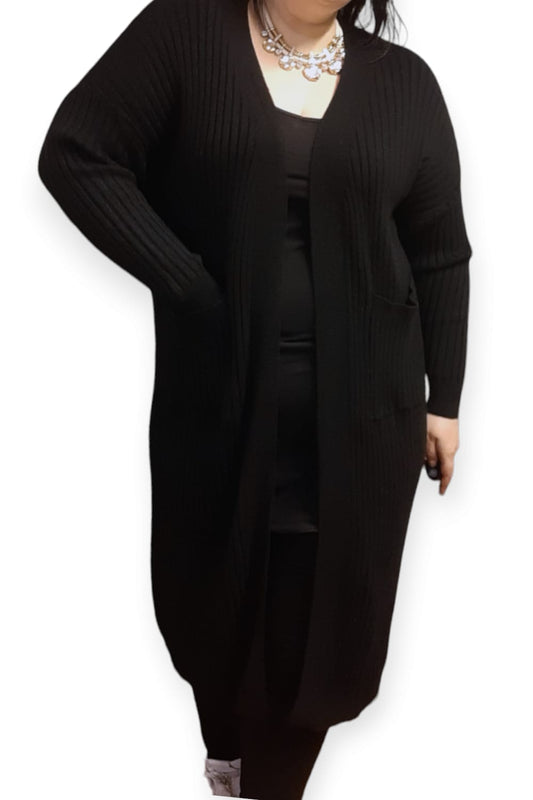 Pitkä Neuletakki musta