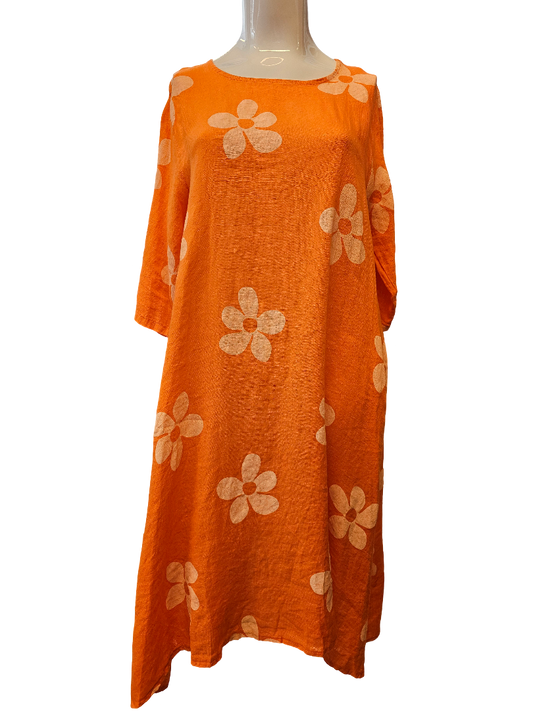 Kukkakuvioinen pellavamekko