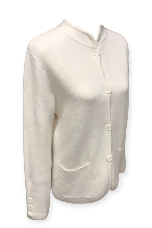 Klassinen Neuletakki napeilla luonnonvalkoinen