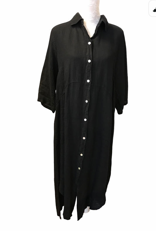 Musta pitkä pellavapaitis