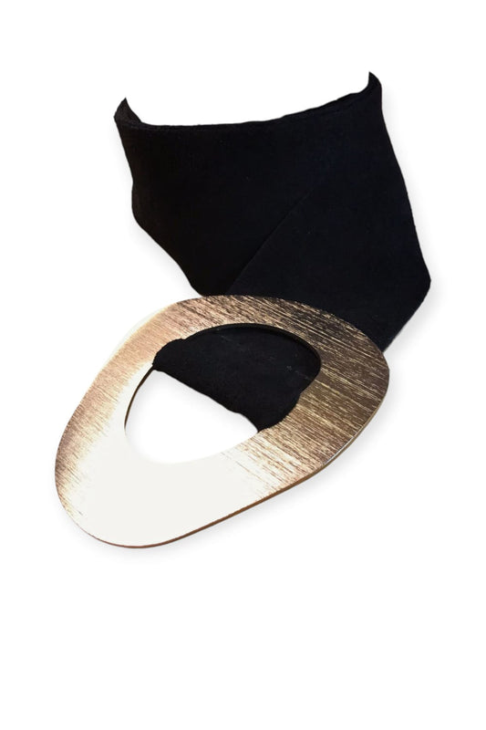 Mokkanahkavyö isolla soljella, musta