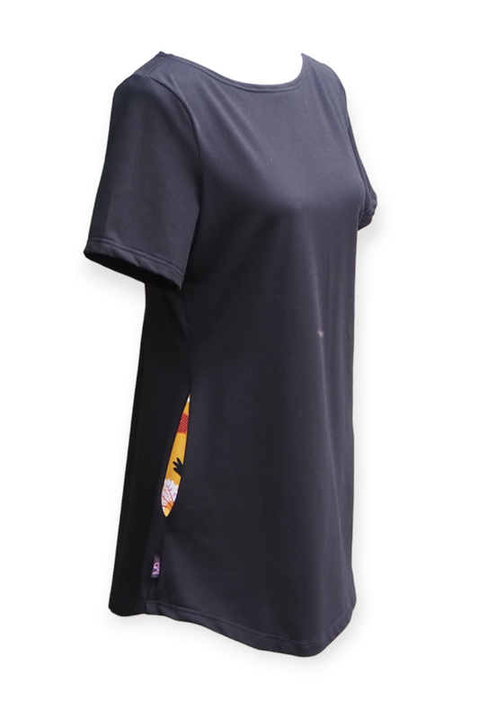 M&R Kaski trikootunika, lyhyt hiha, musta