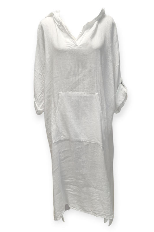 Valkoinen pellavahuppari