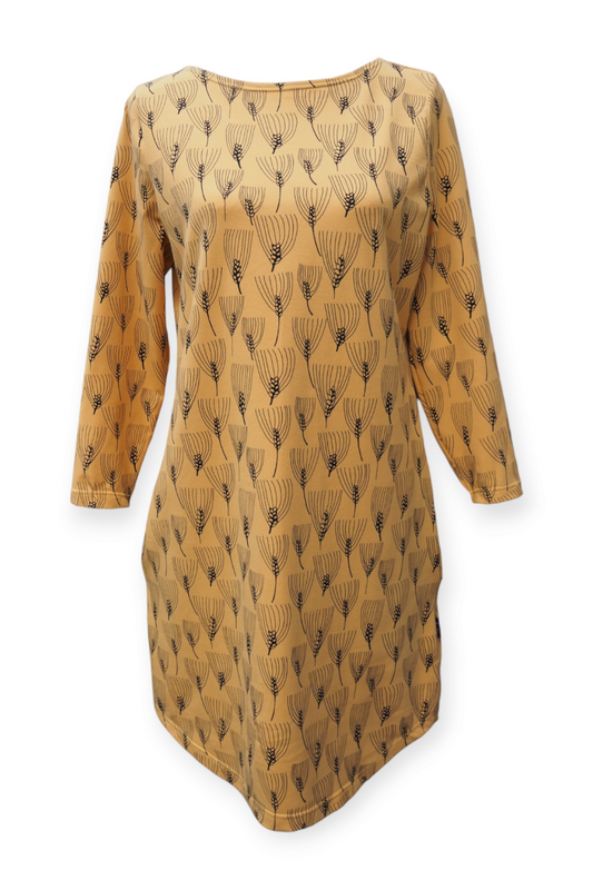 M&R Tähkä trikoomekko, keltainen