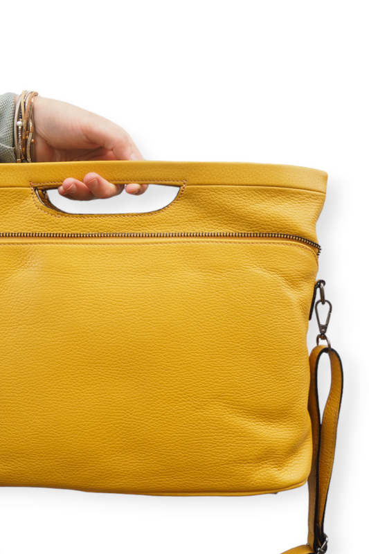 Keltainen Nahkalaukku Borse in Pelle