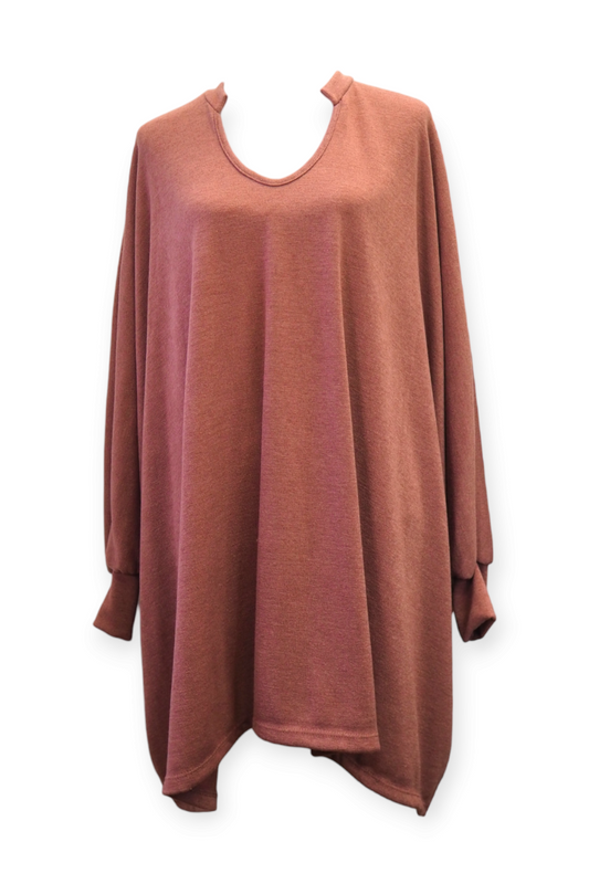 Oversized neulepusero, tumma roosa