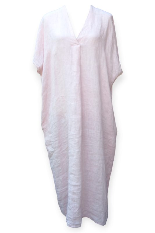 Pellava kaftaani, vaaleanpunainen