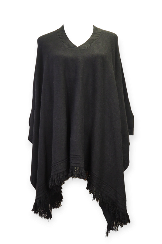 Poncho neule, musta